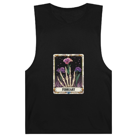 February Gothic Tarot Card - Violet Flower & Skele Barnard Tanks