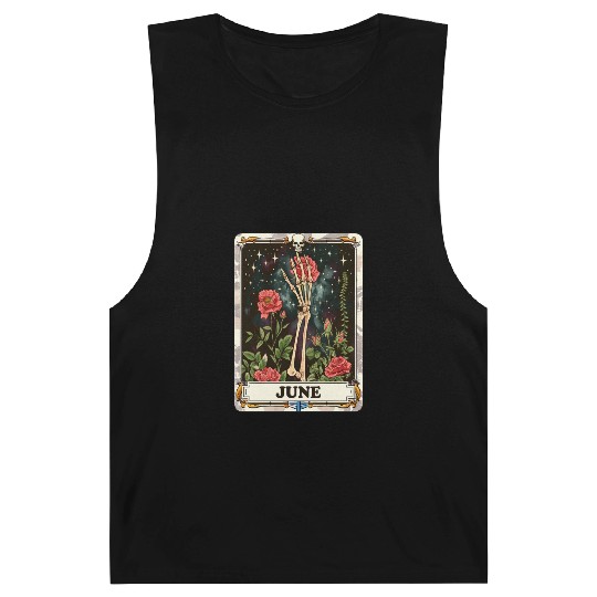 June Gothic Tarot Card - Rose Flower & Skeleton's Barnard Tanks