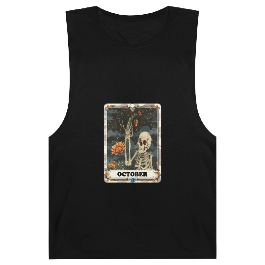 October Gothic Tarot Card - Marigold Flower & Skel Barnard Tanks