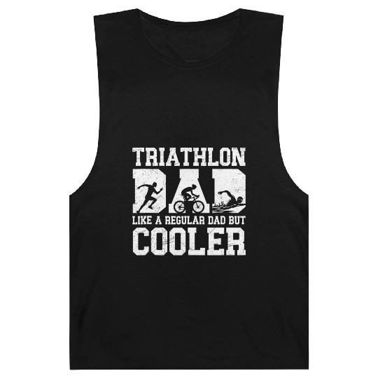 Funny Triathlon Dad Swim Bike Run Triathletes Dad Barnard Tanks