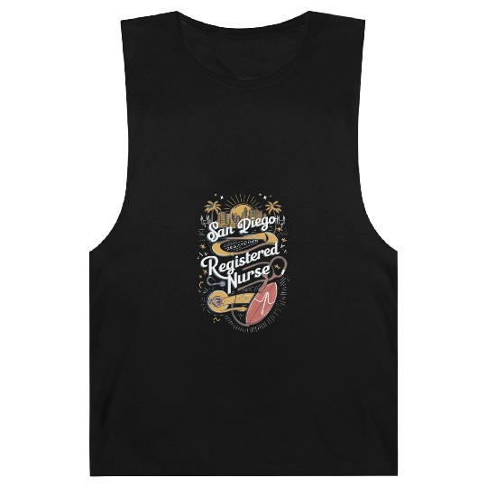 San Diego Registered Nurse Skyline Graphic Art Barnard Tanks