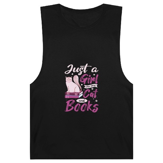 Girls who love cats and readgin book. Cat Lovers Barnard Tanks