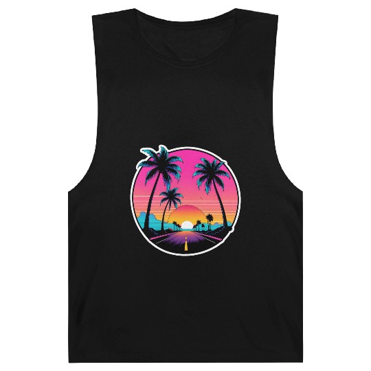 Beach road sunset driving on a lonely road. Barnard Tanks