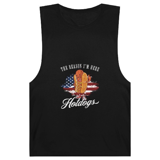 Funny BBQ Pun Retro Vintage Hot Dog Lover Barnard Tanks