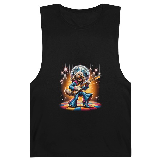 Disco Guitar Labradoodle Dog Barnard Tanks