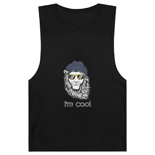 Cool Lion with Sunglasses - Stylish Animal Barnard Tanks
