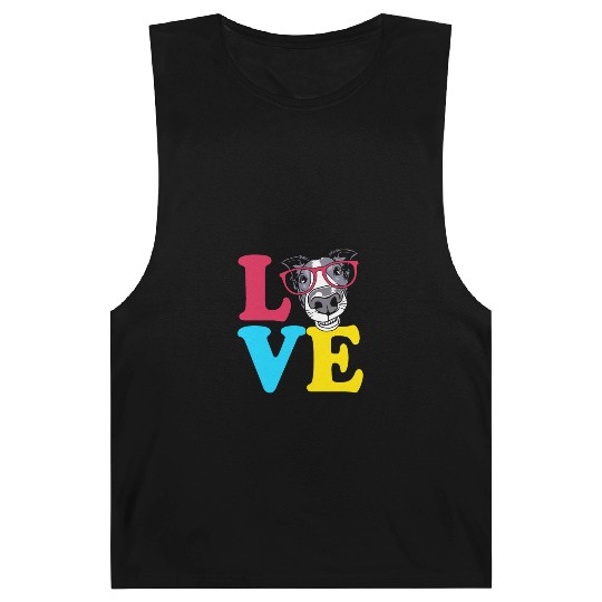 Cute Dog With Sunglasses I Love My Border Collie Barnard Tanks