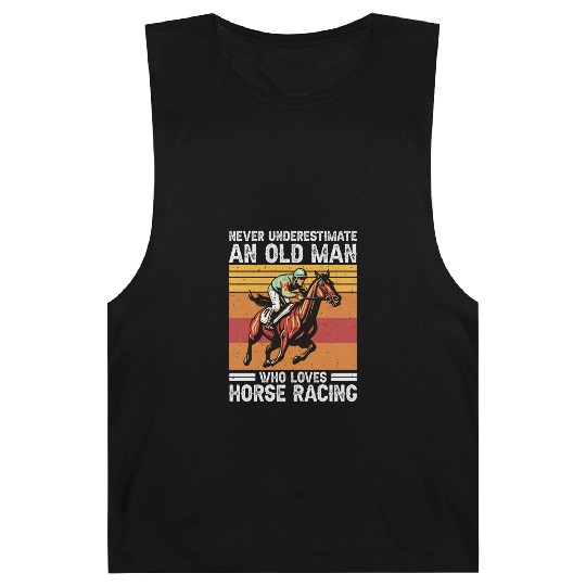 Horse Racing Lover Old Man Barnard Tanks