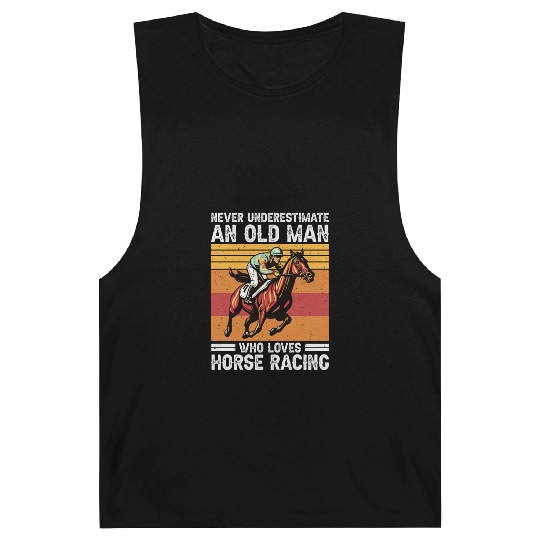 Horse Racing Lover Old Man Barnard Tanks