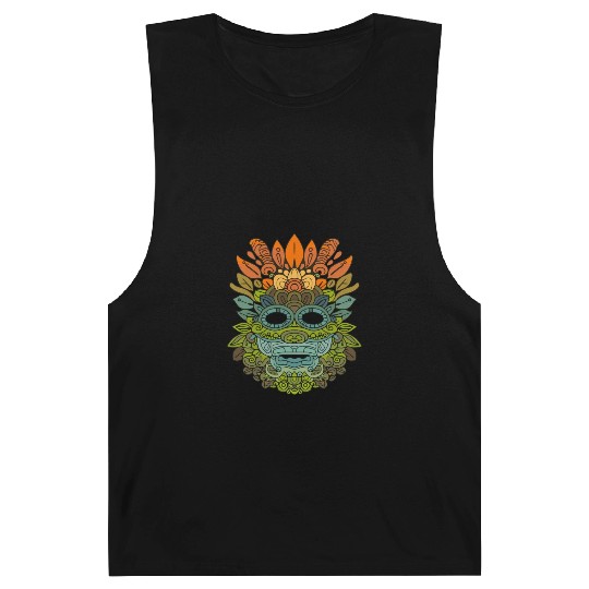 Maya God Mayan Mythology Itzamna Colorful Tribal Barnard Tanks