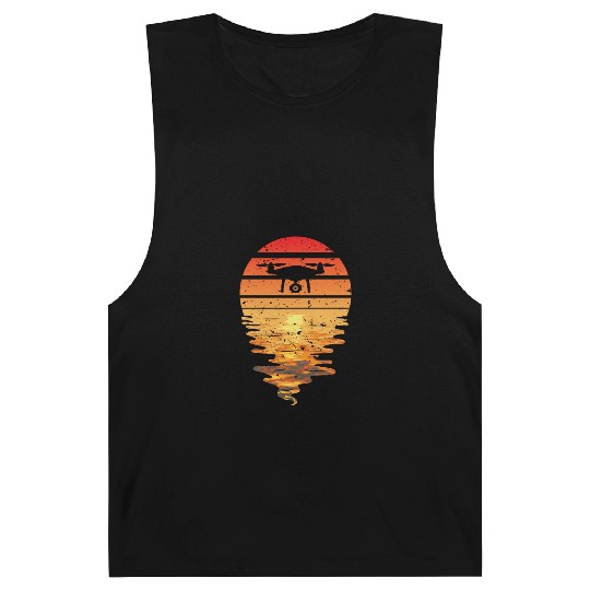 Drone Sun Sunset Vintage Barnard Tanks
