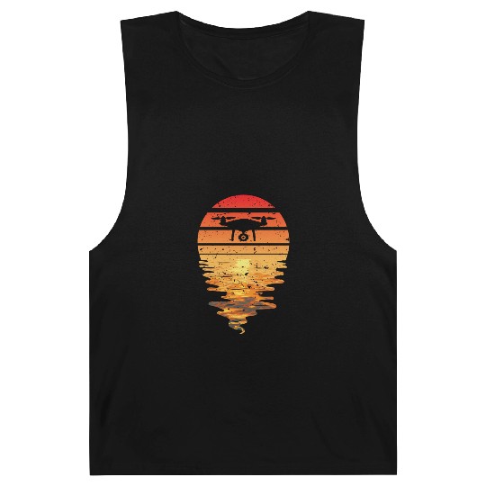 Drone Sun Sunset Vintage Barnard Tanks