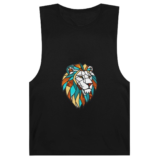 Geometric Lion Stained Glass Barnard Tanks Disgin