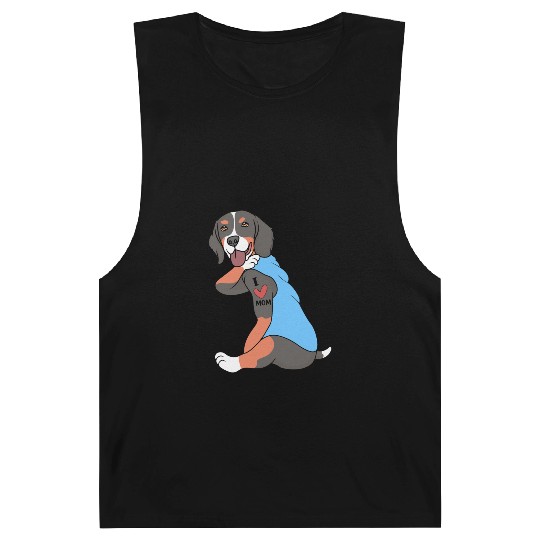 Cute Bernese Dog I Love Mom For Dog Mom Barnard Tanks