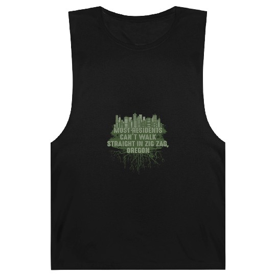 Walk Straight in Zigzag Oregon Pun Wisconsin Joke Barnard Tanks