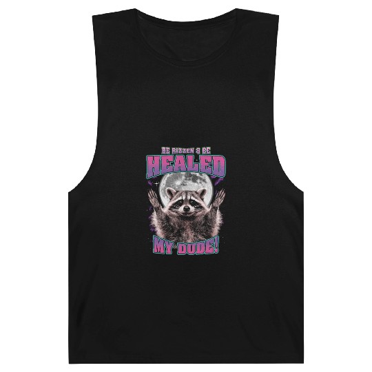 Be Rizzen & Be Healed! Funny Raccoon Bootleg Barnard Tanks