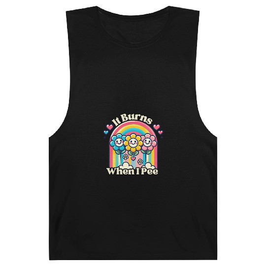 It Burns When I Pee Retro Inappropriate Barnard Tanks