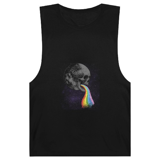 Skull Design with Rainbow. Concert Festival Barnard Tanks