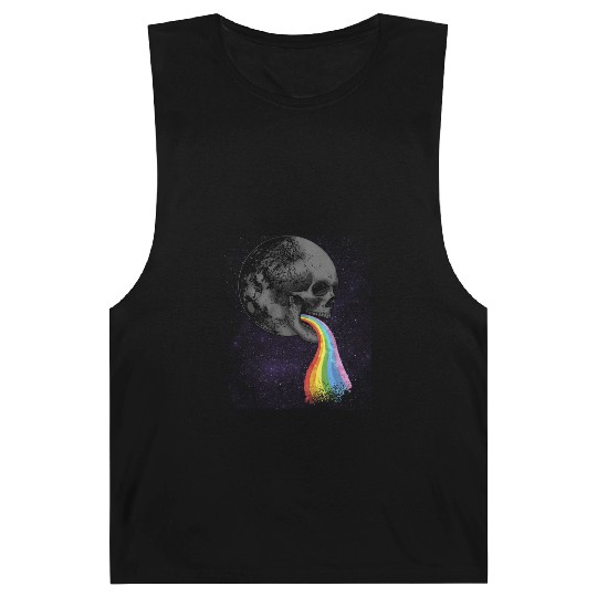 Skull Design with Rainbow. Concert Festival Barnard Tanks