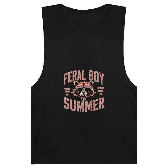 Feral Boy Summer Barnard Tanks Funny Trash Panda Raccoon