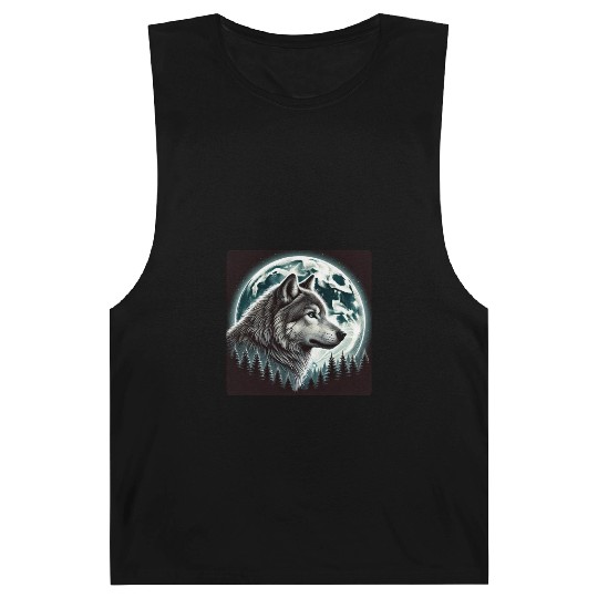 Nature Moon Alpha Cute Wolf Moon nature Barnard Tanks