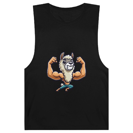Llama Alpaca Fitness Workout Muscle Gym Barnard Tanks