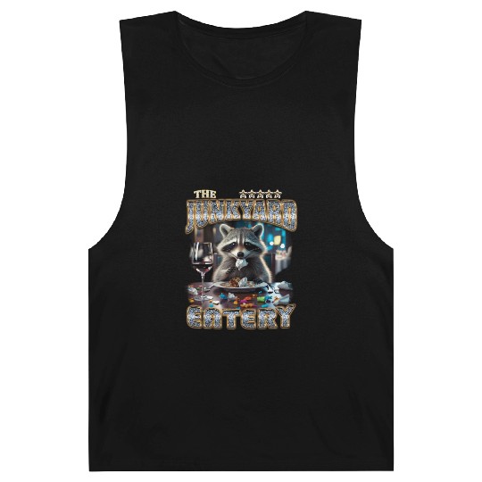 The Junkyard Eatery Funny Raccoon Bootleg Barnard Tanks