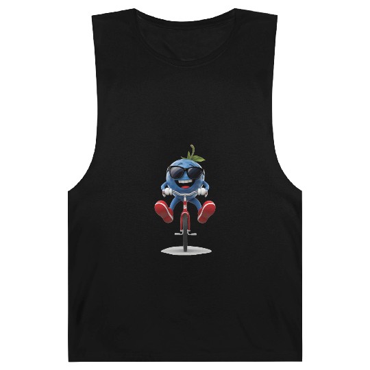 Blueberry Cycling On Bike Realistic Barnard Tanks