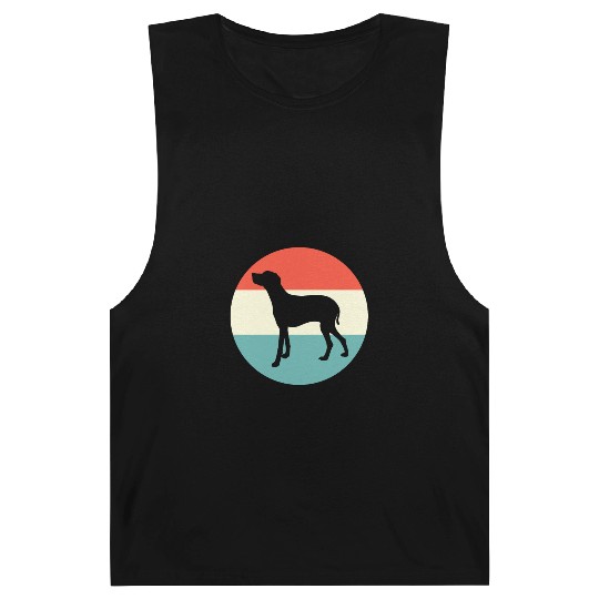 Retro Weimaraner Dog Silhouette Barnard Tanks