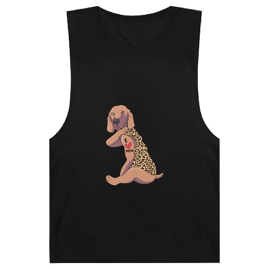 Weimaraner Mom Tattoo Dog I Love Mom Dog Barnard Tanks
