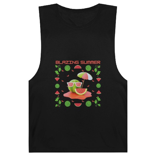 Blazing Watermelon Summer Barnard Tanks