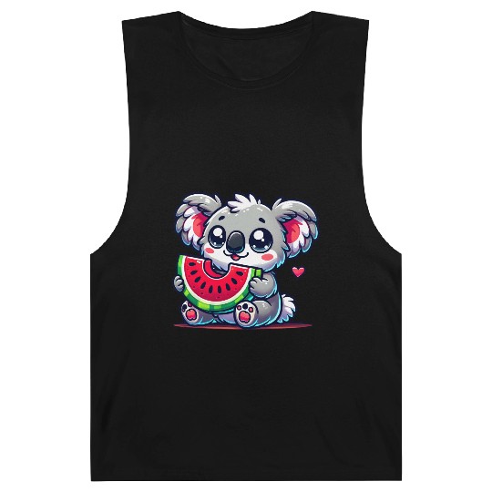 The cute koala enjoys a piece of watermelon Barnard Tanks