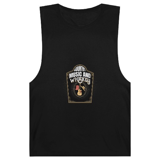 Country Music & Whiskey Cowboy Western Barnard Tanks
