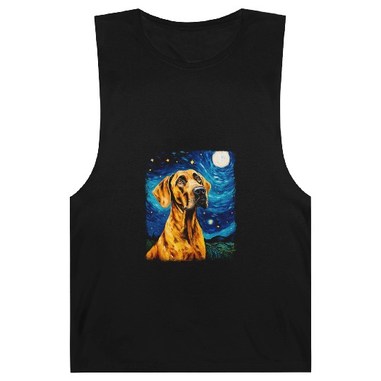 Great Dane Dog Starry Night Painting Barnard Tanks