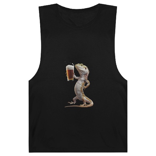 Lizard Drinking Beer Realistic Barnard Tanks