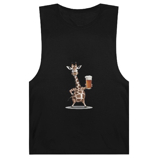 Giraffe Drinking Beer Realistic Barnard Tanks