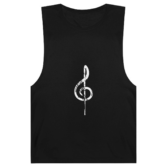 Music Clef Note Violin Treble Sound Vintage Retro Barnard Tanks