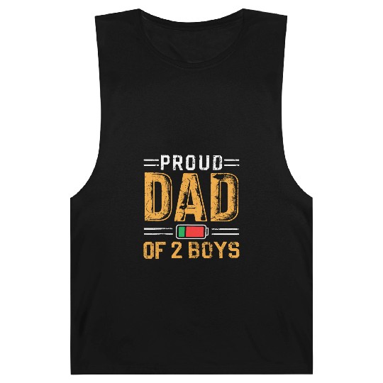 Proud Dad of 2 Boys Daddy Funny Father's Day Barnard Tanks