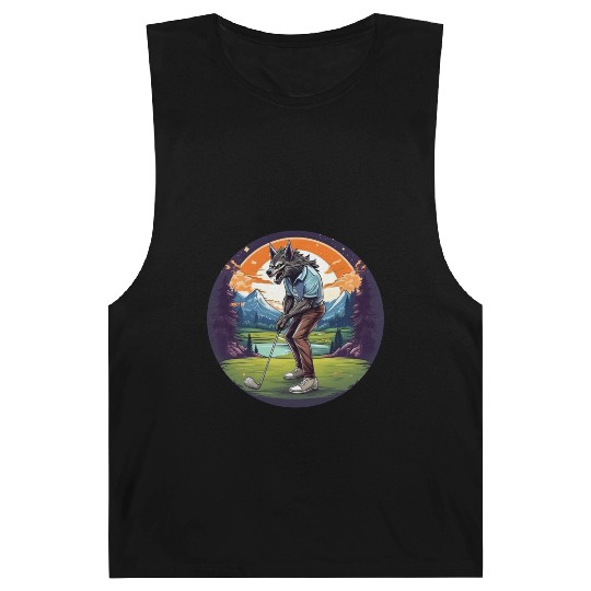 Scary Halloween Party Costume Werewolf Golf Barnard Tanks