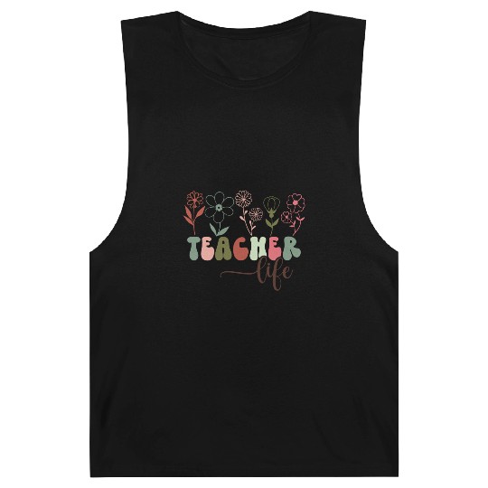 Floral Teacher Life Happy Teacher Day Barnard Tanks
