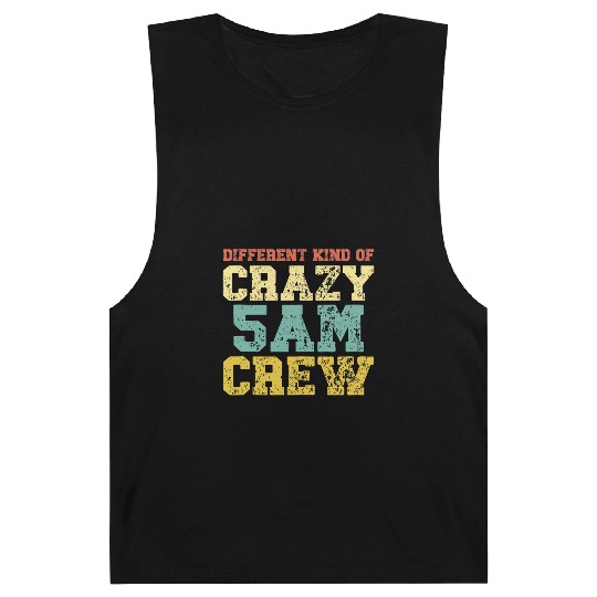 Workout Squad 5 AM Crew Funny Gym Saying Retro Barnard Tanks