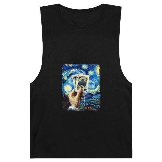 Blackjack Gambling Cards Starry Night Painting Barnard Tanks