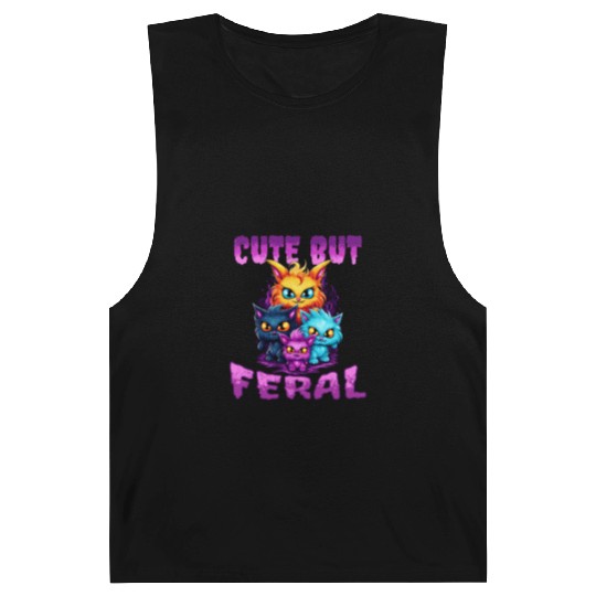 Cute but Feral! Wild Cat Party Concert Cat Lovers Barnard Tanks