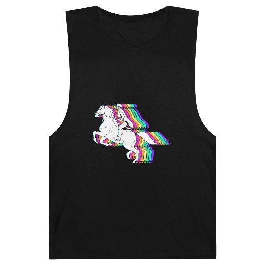 Colorful Horse Equestrian Jockey Horse Racing Barnard Tanks