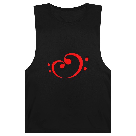 2 Music Bass Clef Heart Love Note Two Treble Sound Barnard Tanks