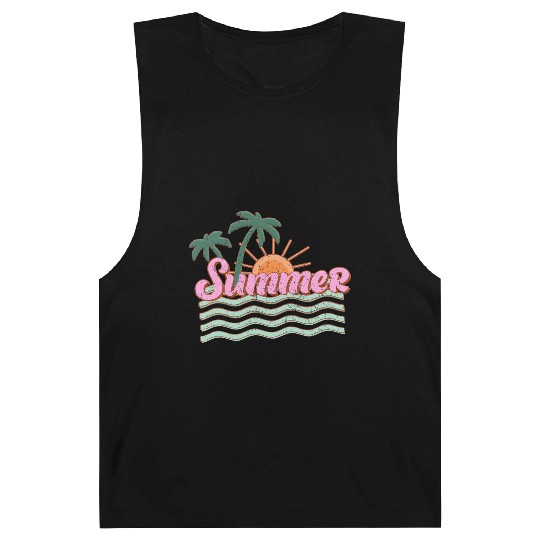 Vibrant Summer Sunset with Palm Trees Barnard Tanks