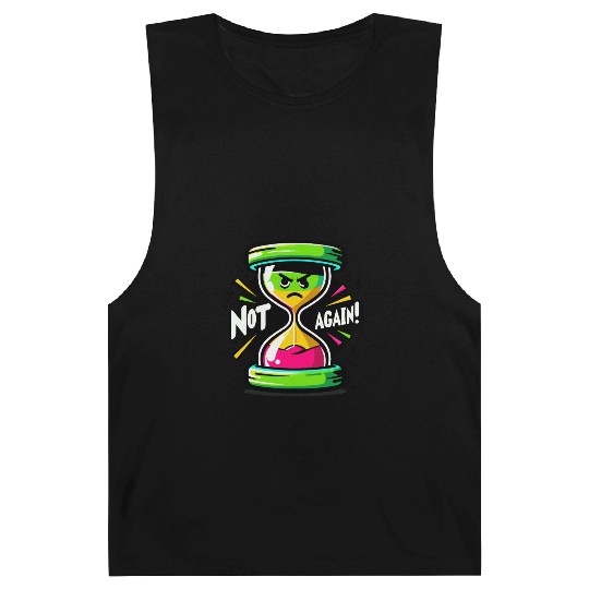 Angry Hourglass Not Again Lime Green Trendy Colors Barnard Tanks