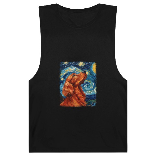 Irish Setter Dog Starry Night Painting Barnard Tanks