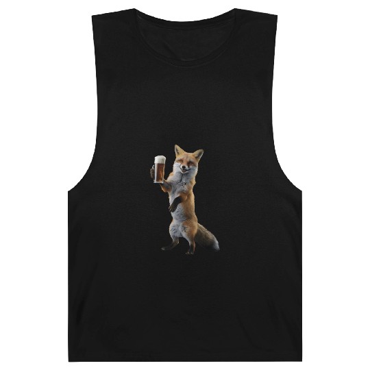 Fox Drinking Beer Realistic Barnard Tanks