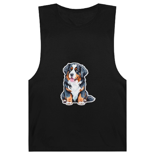 Bernese Mountain Dog Watercolor Barnard Tanks